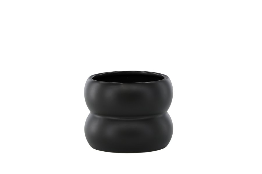 VENTURE DESIGN Dapne Topf, rund – mattschwarzes Steingut (16x16x13)
