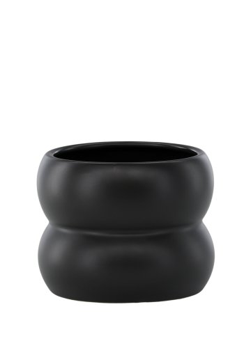 VENTURE DESIGN Dapne Topf, rund – mattschwarzes Steingut (16x16x13)