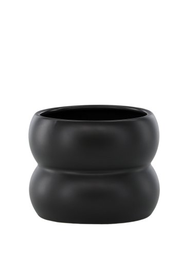 VENTURE DESIGN Dapne Topf, rund – mattschwarzes Steingut (16x16x13)