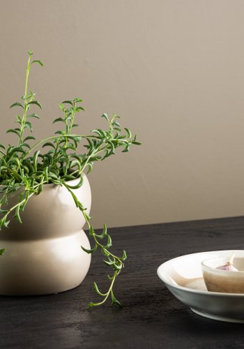 VENTURE DESIGN Dapne Topf, rund – mattbeiges Steingut (16x16x13)