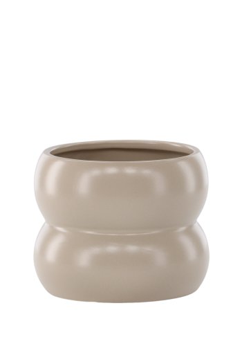 VENTURE DESIGN Dapne Topf, rund – mattbeiges Steingut (16x16x13)