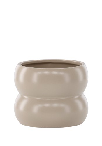 VENTURE DESIGN Dapne Topf, rund – mattbeiges Steingut (16x16x13)