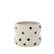 VENTURE DESIGN Dapne potte, rund - hvite/svarte prikker steinty (16x16x13)