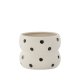 VENTURE DESIGN Dapne potte, rund - hvite/svarte prikker steinty (16x16x13)