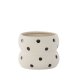 VENTURE DESIGN Dapne potte, rund - hvite/svarte prikker steinty (16x16x13)