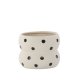 VENTURE DESIGN Dapne potte, rund - hvite/svarte prikker steinty (16x16x13)