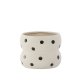 VENTURE DESIGN Dapne potte, rund - hvite/svarte prikker steinty (16x16x13)