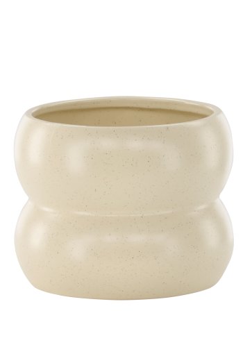 VENTURE DESIGN Dapne gryte, rund - beige/svarte prikker steinty (16x16x13)