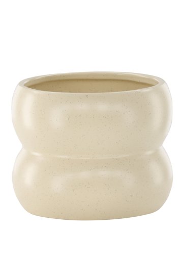 VENTURE DESIGN Dapne gryte, rund - beige/svarte prikker steinty (16x16x13)