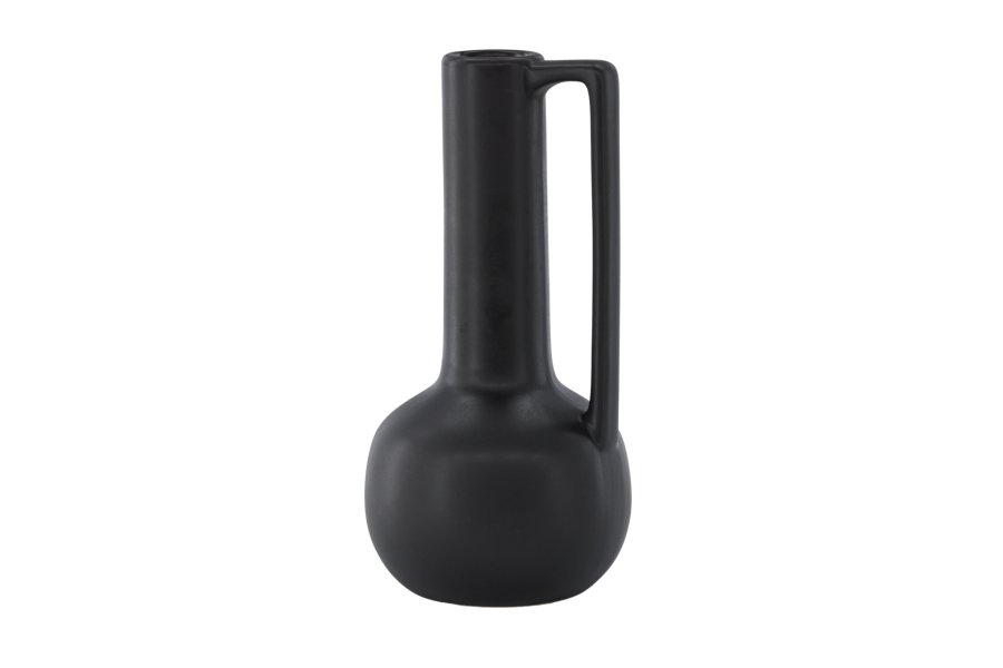 VENTURE DESIGN Allis vase, m. hank - matt svart steinty (18x18x36)