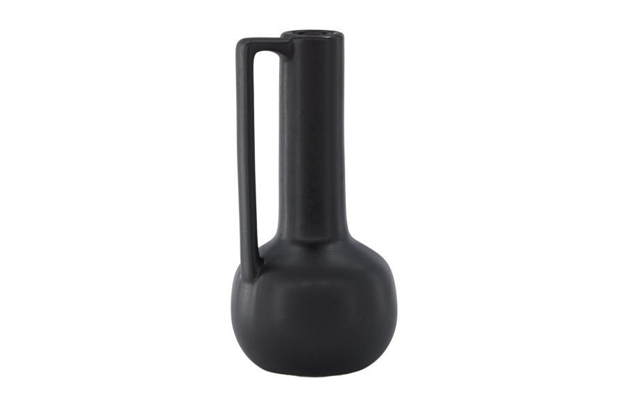 VENTURE DESIGN Allis vase, m. hank - matt svart steinty (18x18x36)