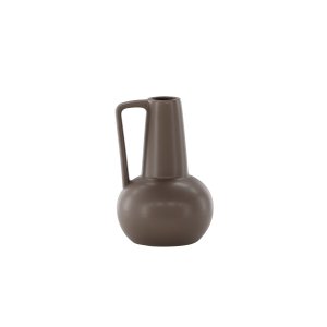 VENTURE DESIGN Lane vase, m. hank - mat brun stentj (15x15x22)