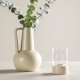 VENTURE DESIGN Lane vase, m. hank - beige/svarte prikker steinty (15x15x22)