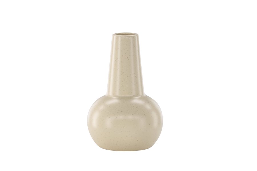 VENTURE DESIGN Lane vase, m. hank - beige/svarte prikker steinty (15x15x22)