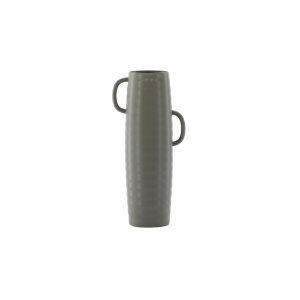 VENTURE DESIGN Cent vase, m. 2 hanke - mrkegr stentj (19x13x41)