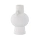 VENTURE DESIGN Cent vase, m. 2 hndtak - matt hvitt steinty (16x16x24)