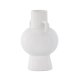 VENTURE DESIGN Cent vase, m. 2 hndtak - matt hvitt steinty (16x16x24)