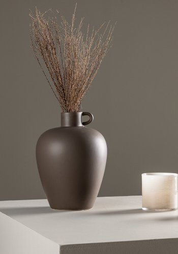 VENTURE DESIGN Cent vase, m. 1 hndtak - brunt steinty (24x24x33)