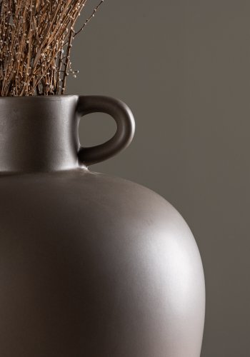 VENTURE DESIGN Cent vase, m. 1 hndtak - brunt steinty (24x24x33)
