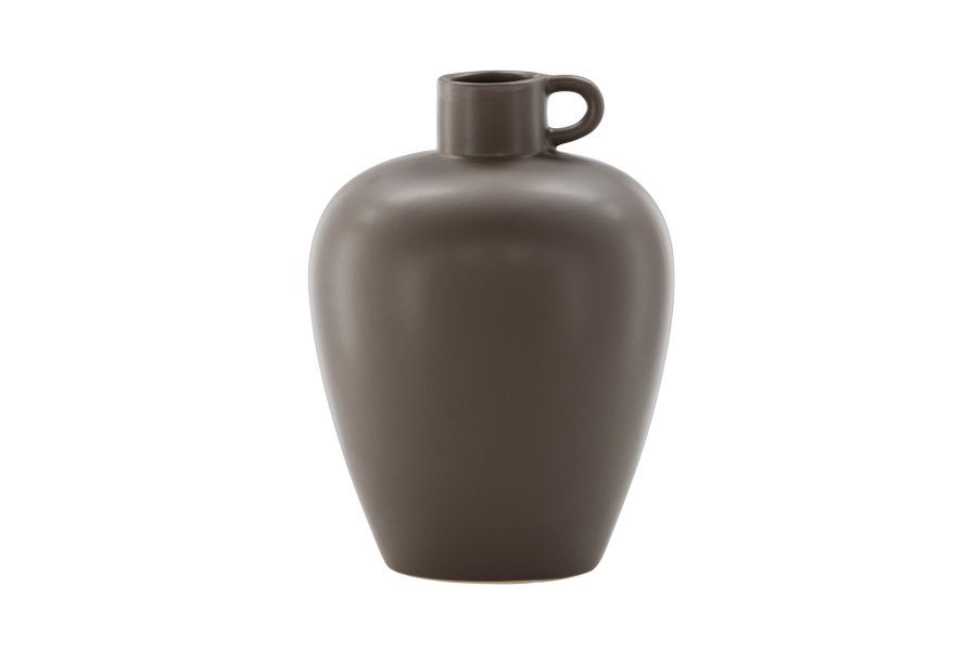 VENTURE DESIGN Cent vase, m. 1 hndtak - brunt steinty (24x24x33)