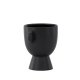 VENTURE DESIGN Cent Pot, mit 2 Griffen – mattschwarzes Steingut (20x14x18)