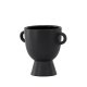 VENTURE DESIGN Cent Pot, mit 2 Griffen – mattschwarzes Steingut (20x14x18)