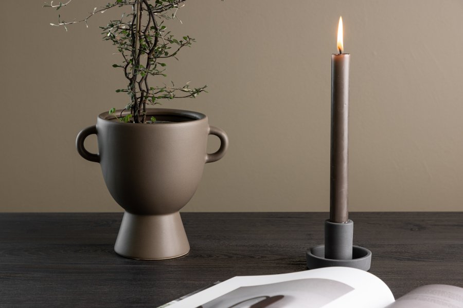 VENTURE DESIGN Cent potte, m. 2 hndtak - brunt steinty (20x14x18)