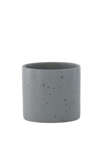 VENTURE DESIGN Sane potte, rund - mrkegr/svarte prikker steinty (11x11x10)