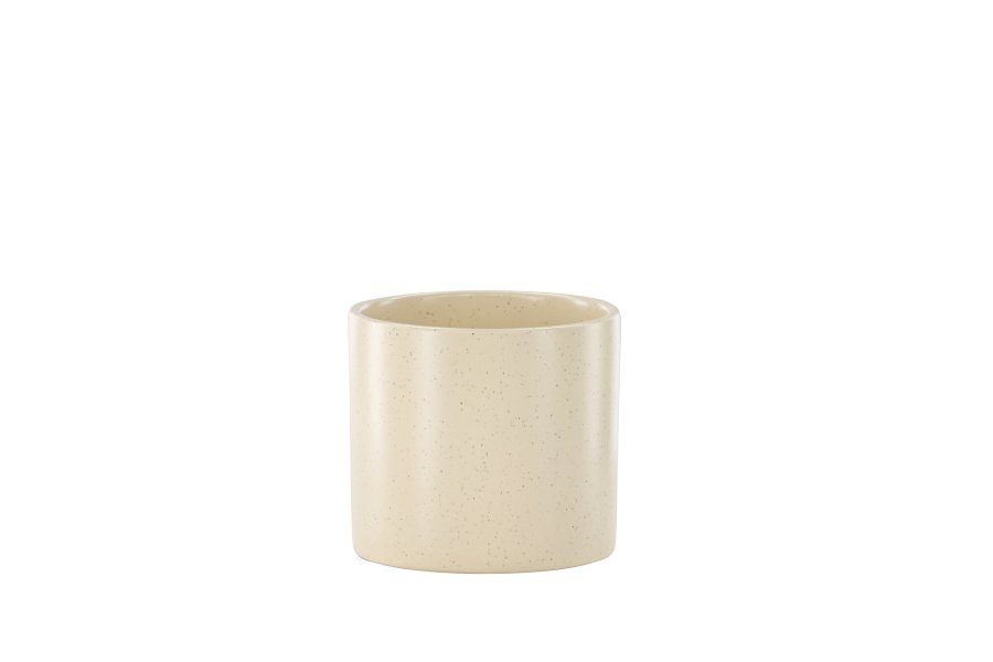 VENTURE DESIGN Sane potte, rund - beige/svarte prikker steinty (11x11x10)