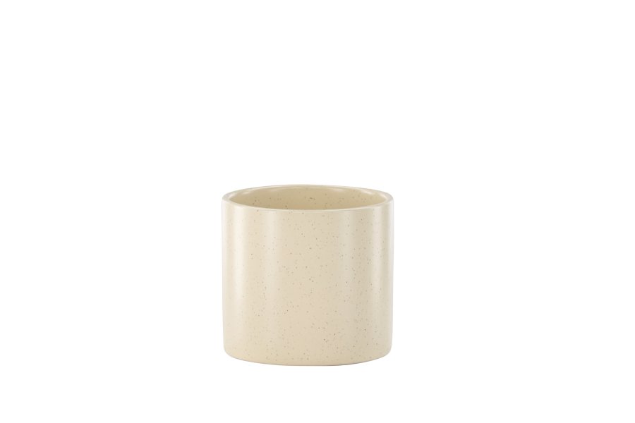 VENTURE DESIGN Sane potte, rund - beige/svarte prikker steinty (11x11x10)