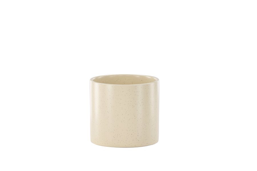 VENTURE DESIGN Sane potte, rund - beige/svarte prikker steinty (11x11x10)