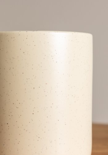 VENTURE DESIGN Sane potte, rund - beige/svarte prikker steinty (11x11x10)