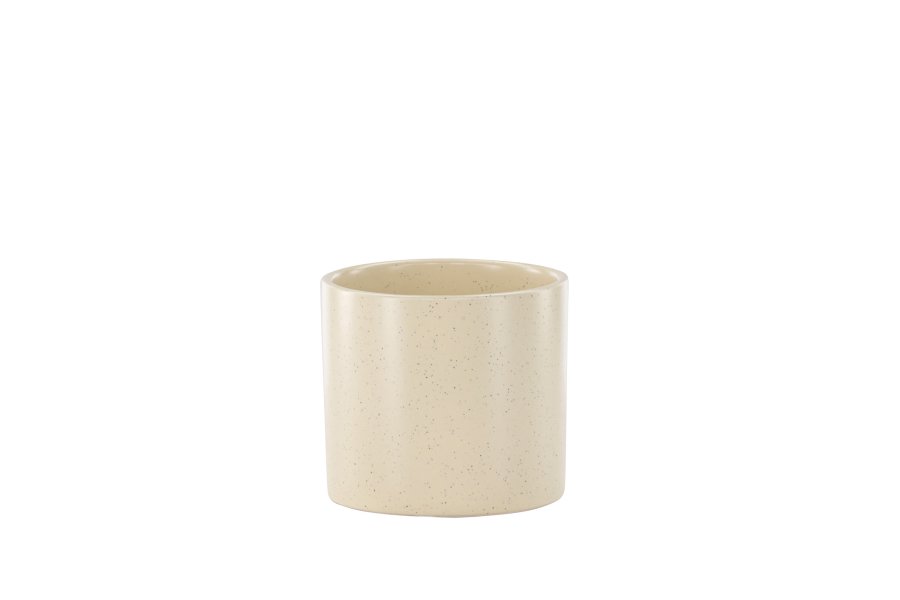 VENTURE DESIGN Sane potte, rund - beige/svarte prikker steinty (11x11x10)