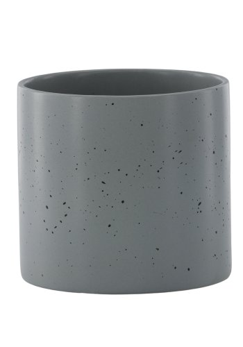 VENTURE DESIGN Sane potte, rund - mrkegr/svarte prikker steinty (18x18x17)