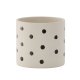 VENTURE DESIGN Sane potte, rund - hvite/svarte prikker steinty (18x18x17)