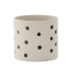 VENTURE DESIGN Sane potte, rund - hvite/svarte prikker steinty (18x18x17)
