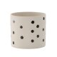 VENTURE DESIGN Sane potte, rund - hvite/svarte prikker steinty (18x18x17)
