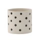 VENTURE DESIGN Sane potte, rund - hvite/svarte prikker steinty (18x18x17)