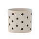 VENTURE DESIGN Sane potte, rund - hvite/svarte prikker steinty (18x18x17)