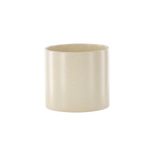 VENTURE DESIGN Sane potte, rund - beige/sorte prikker stentj (18x18x17)