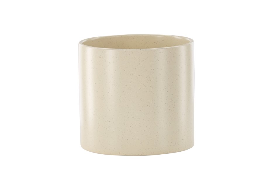 VENTURE DESIGN Sane potte, rund - beige/svarte prikker steinty (18x18x17)