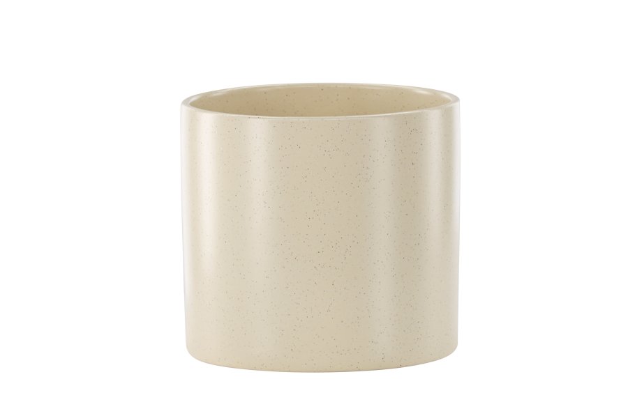 VENTURE DESIGN Sane potte, rund - beige/svarte prikker steinty (18x18x17)