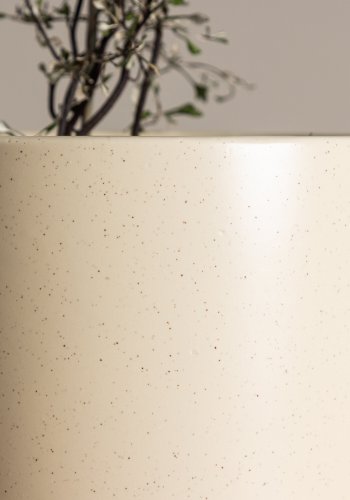 VENTURE DESIGN Sane potte, rund - beige/svarte prikker steinty (18x18x17)