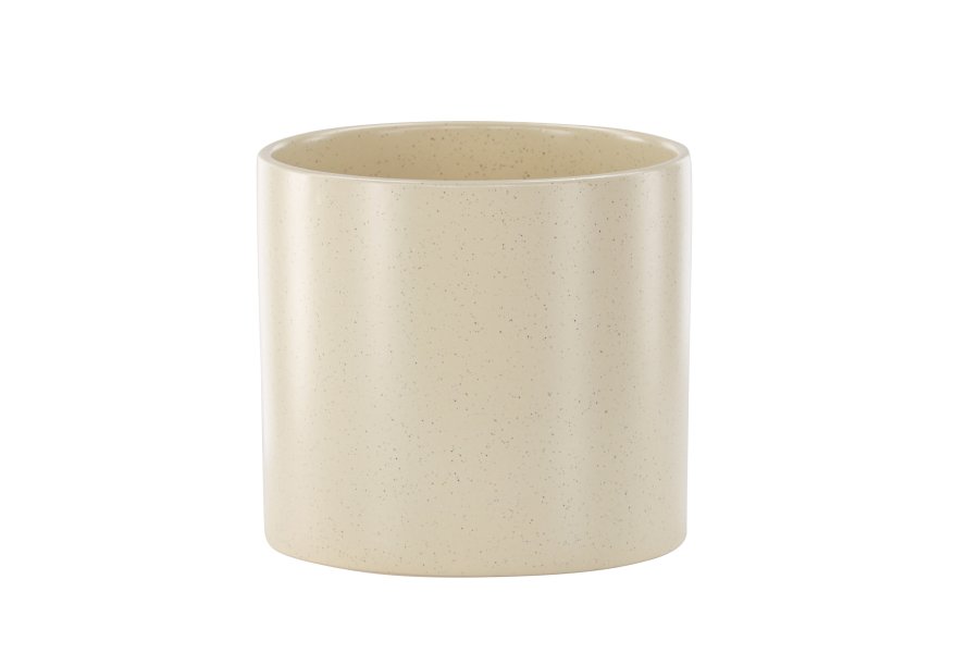 VENTURE DESIGN Sane potte, rund - beige/svarte prikker steinty (18x18x17)