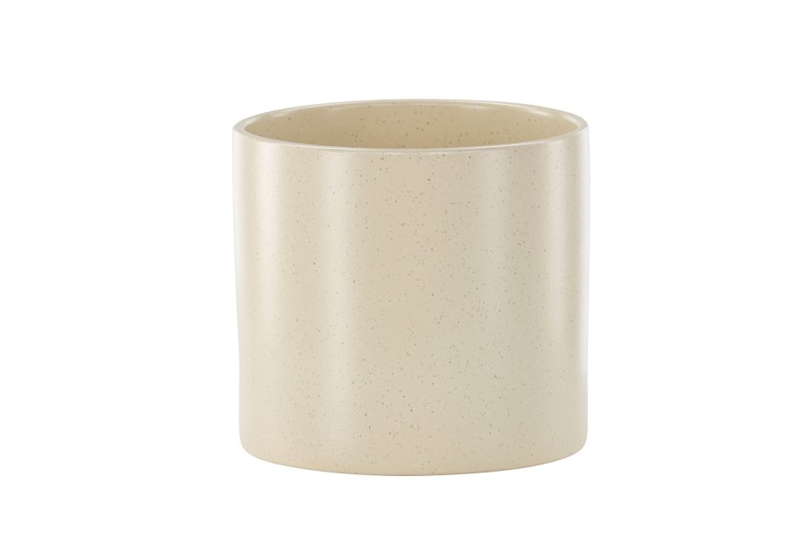 VENTURE DESIGN Sane potte, rund - beige/svarte prikker steinty (18x18x17)