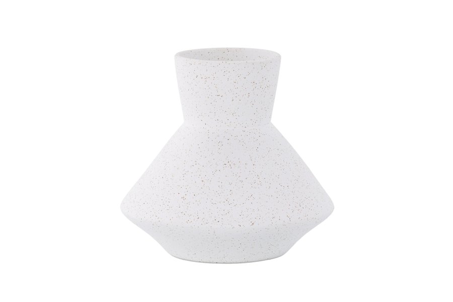 VENTURE DESIGN Rellis vase - hvite/svarte prikker keramikk (H20xB22)