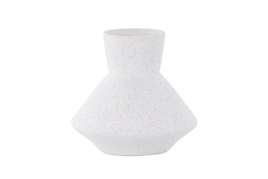 VENTURE DESIGN Rellis vase - hvite/svarte prikker keramikk (H20xB22)