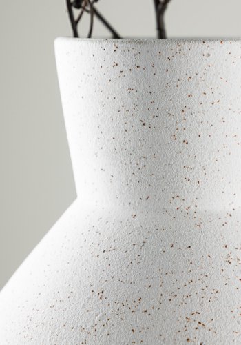 VENTURE DESIGN Rellis vase - hvite/svarte prikker keramikk (H20xB22)