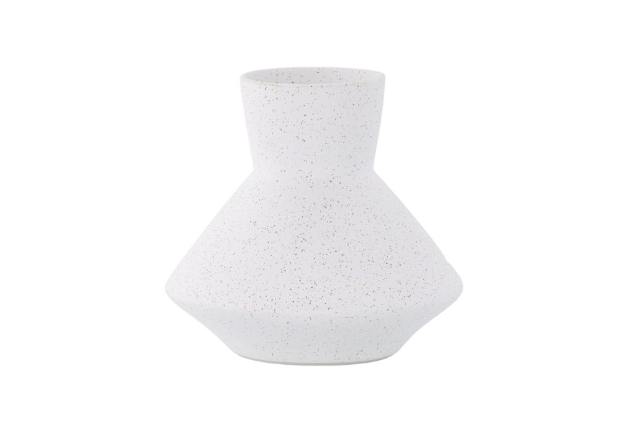 VENTURE DESIGN Rellis vase - hvite/svarte prikker keramikk (H20xB22)