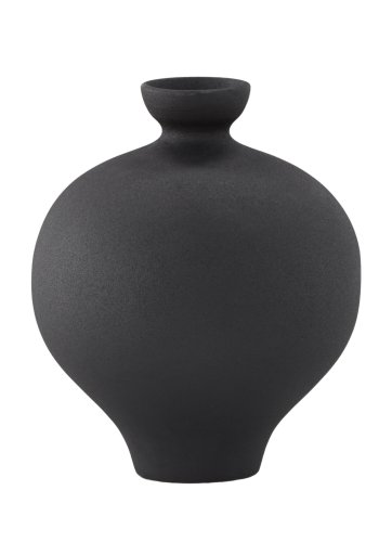 VENTURE DESIGN Rellis vase, rund - svart keramikk (D6xH24xB20)